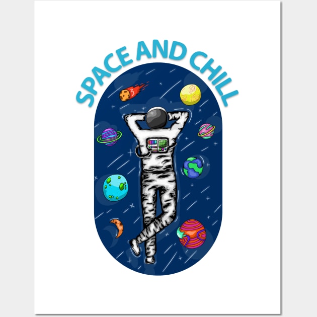 astronaut space and chill Wall Art by perfunctory